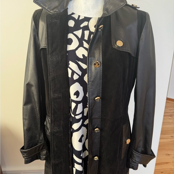 Iman suede/leather black Women's Coat - Picture 4 of 9